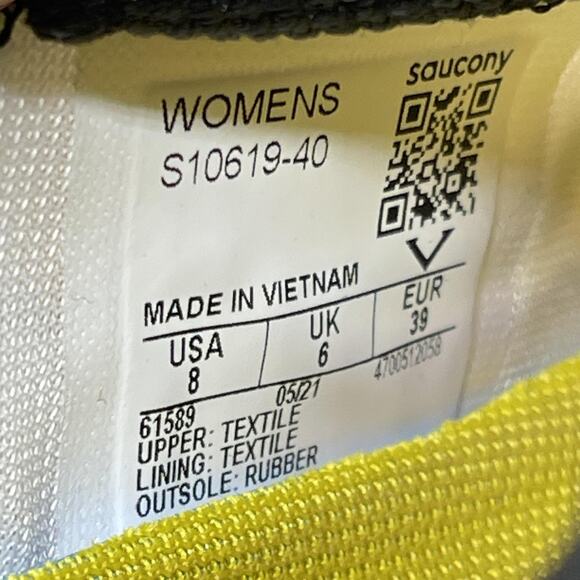 Saucony Kinvara 12 Shoes Womens Size 8 White Running Comfort Walking Gym Sneaker - Picture 8 of 8